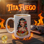 Tita Fuego "Hot Auntie" Old School Tattoo Ceramic Mug 15oz